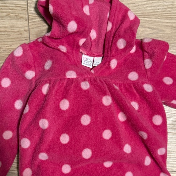 Girls 3 pieces Children’s Place Pink and Black Outfit. Fleece hoodie and pant - Picture 6 of 6